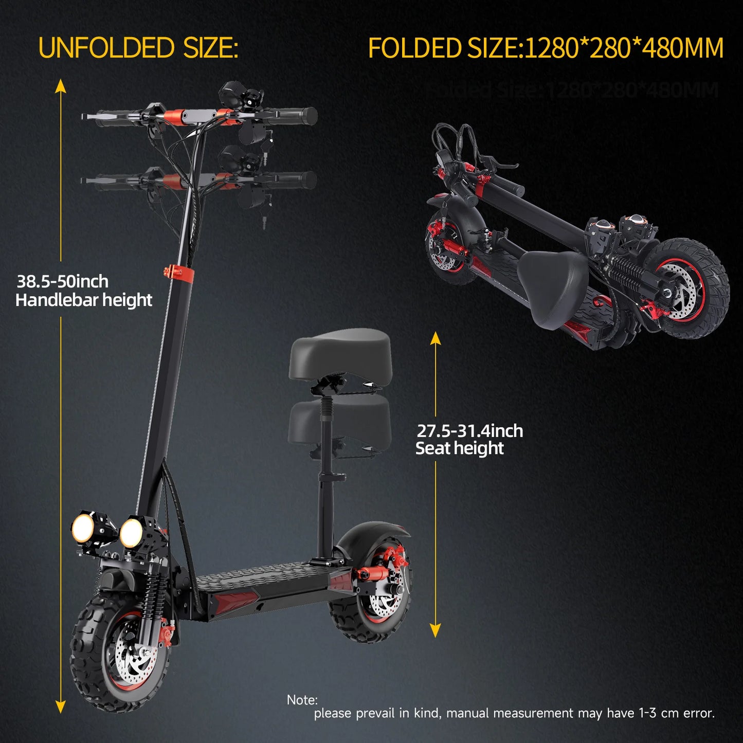 Foldable Adult Electric Scooter 1200W Motor